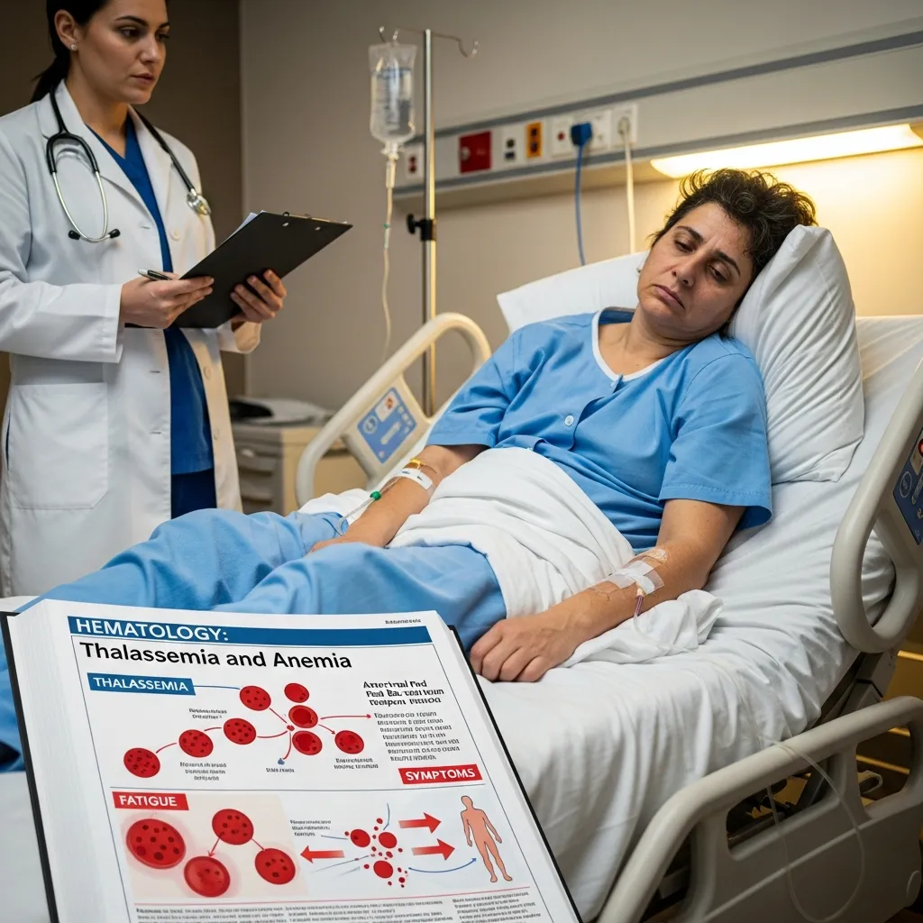Thalassemia causing fatigue due to low hemoglobin